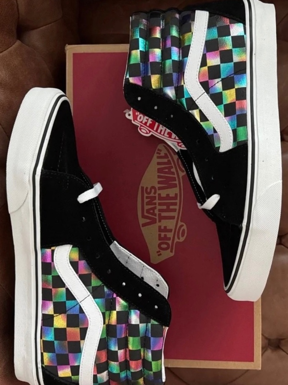 Vans Rainbow Check Sk8-Hi NWT Size 10